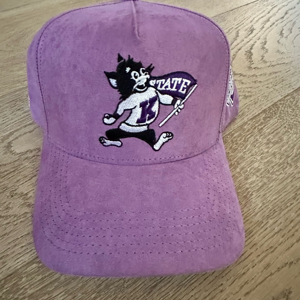 K-State Lavender Mascot Suede Baseball Cap